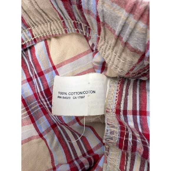 Gap Men’s Plaid Cotton Drawstring Pajama Pants Khaki Red Preppy Sleep Lounge XL - Picture 9 of 11
